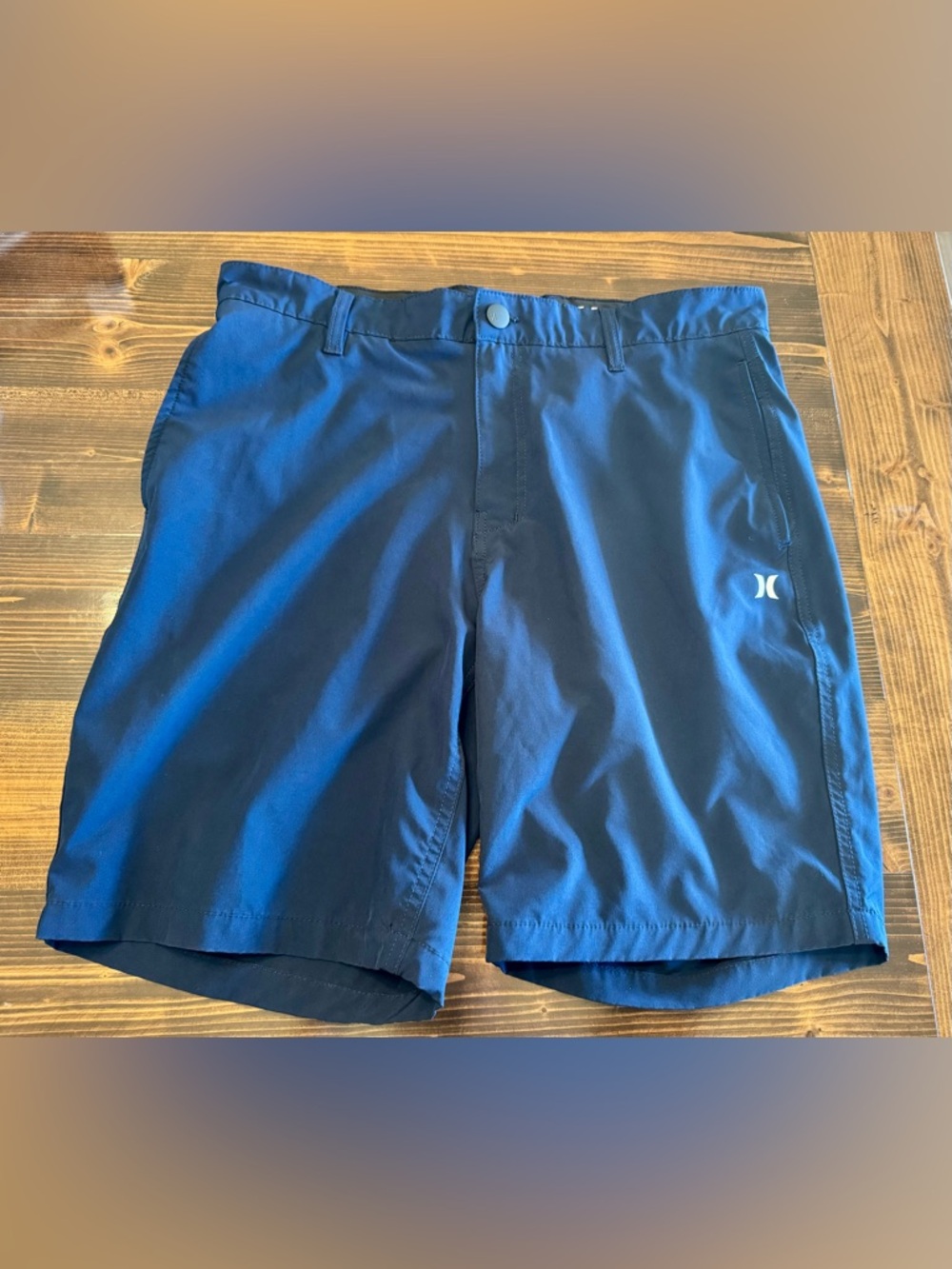 Hurley Men's Dark Blue Lined Board Shorts Size 34 with 9” Inseam